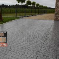 Béton imprimé motif petits pavés